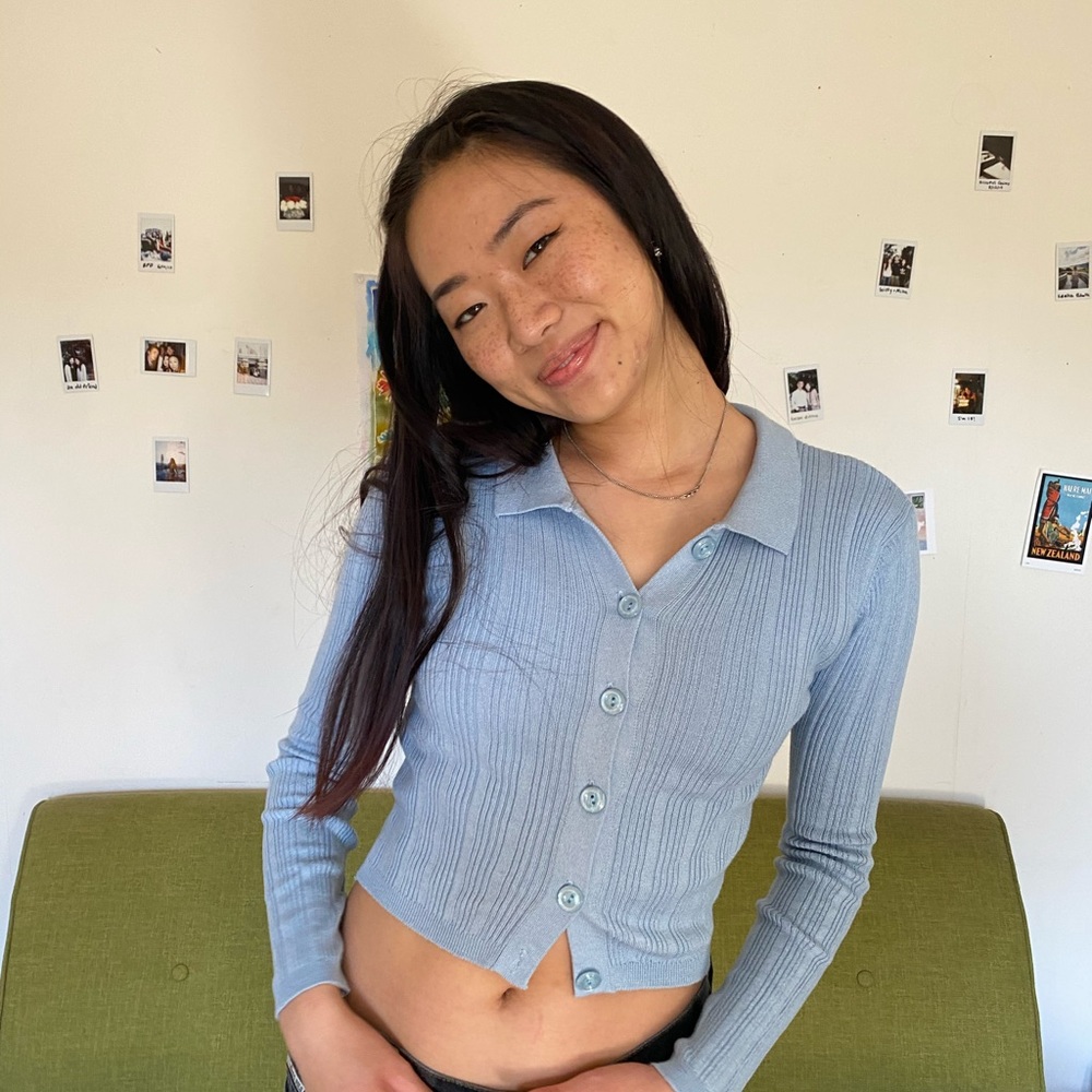 Blue collared shirt